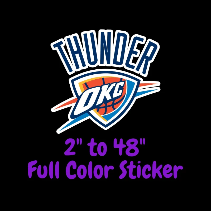 Oklahoma City Thunder Full Color Vinyl Sticker - Custom Size