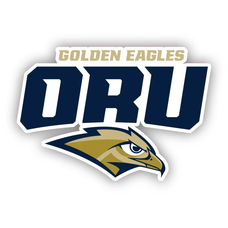 Oral Roberts Golden Eagles - ORU with Eagle Head - Iron On DTF Transfer - Custom Size