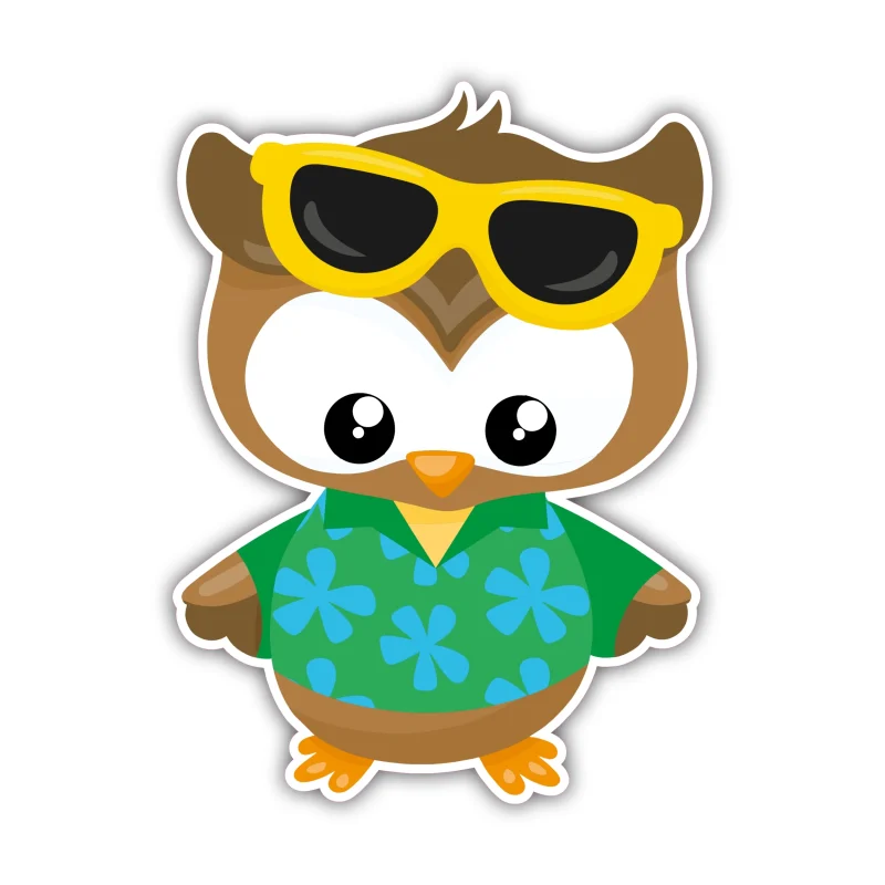 Owl With Yellow Glasses - Iron On DTF Transfer - Custom Size