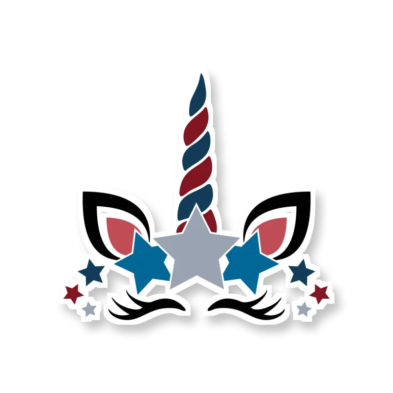 Patriotic Unicorn - Full Color Vinyl Sticker - Custom Size
