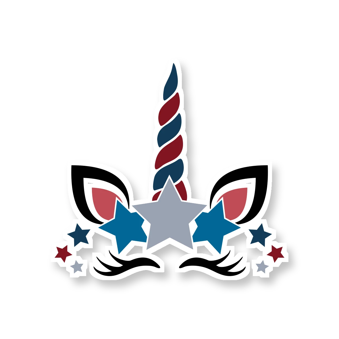 Patriotic Unicorn - Full Color Vinyl Sticker - Custom Size