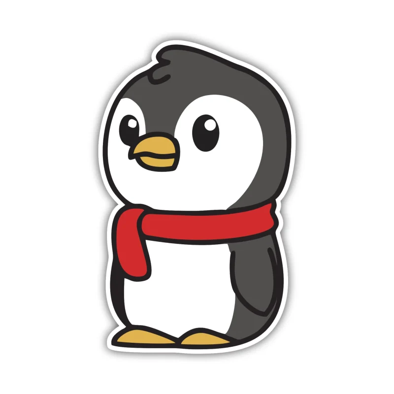 Penguin - Full Color Vinyl Sticker - Custom Size