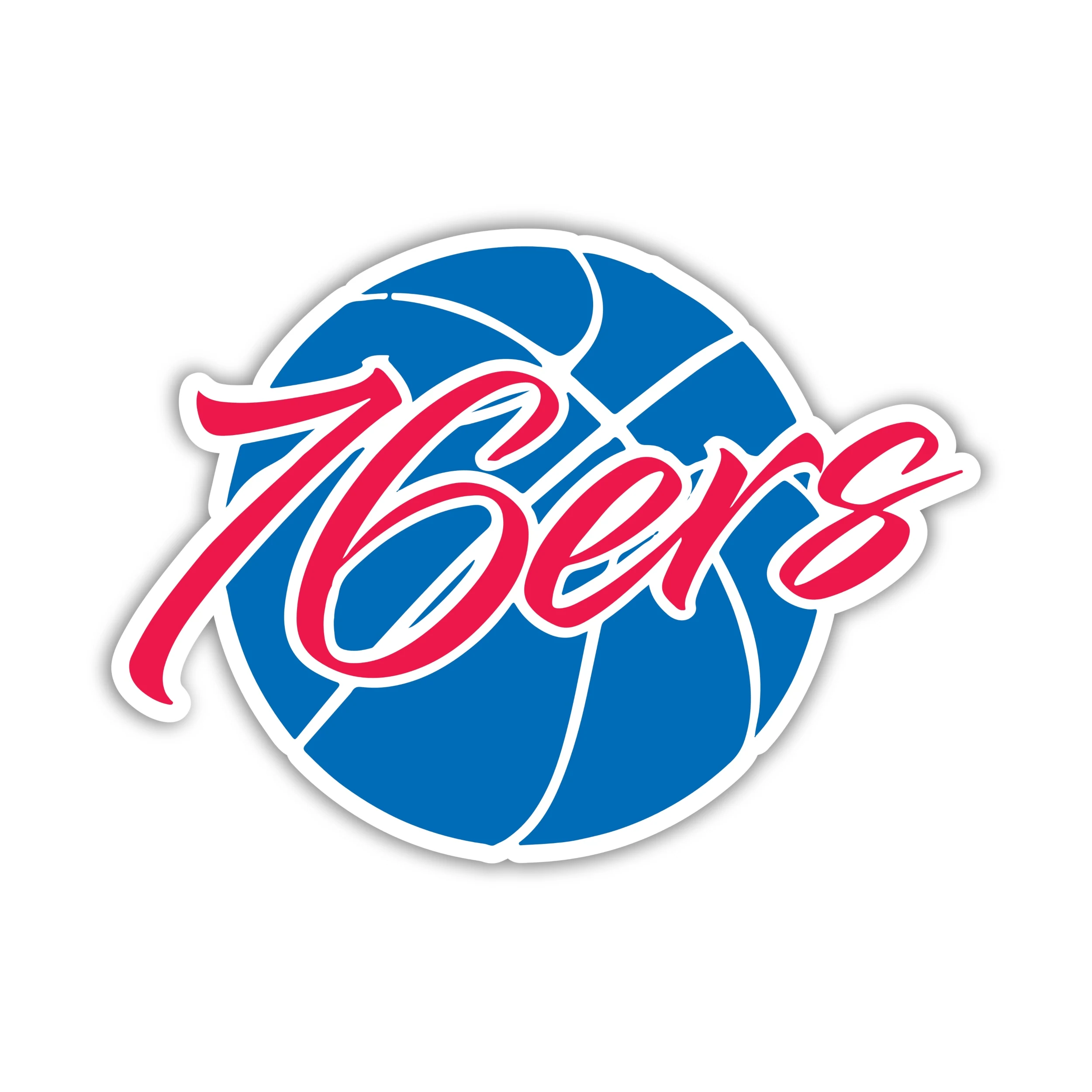 Philadelphia 76ers - Blue Basketball with 76ers - Iron On DTF Transfer - Custom Size