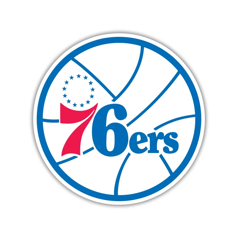Philadelphia 76ers - White Basketball With 76ers - Iron On DTF Transfer - Custom Size