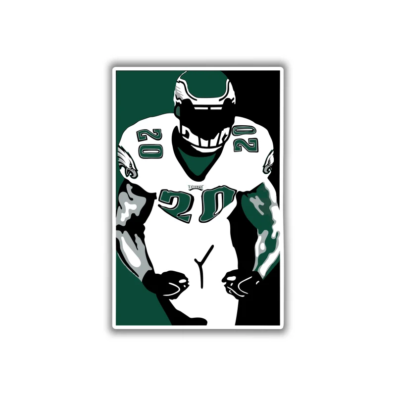 Philadelphia Eagles - Square With Football Player - Temporary Tattoo