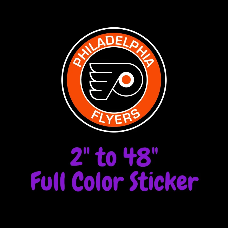 Philadelphia Flyers - Circle - Full Color Vinyl Sticker - Custom Size