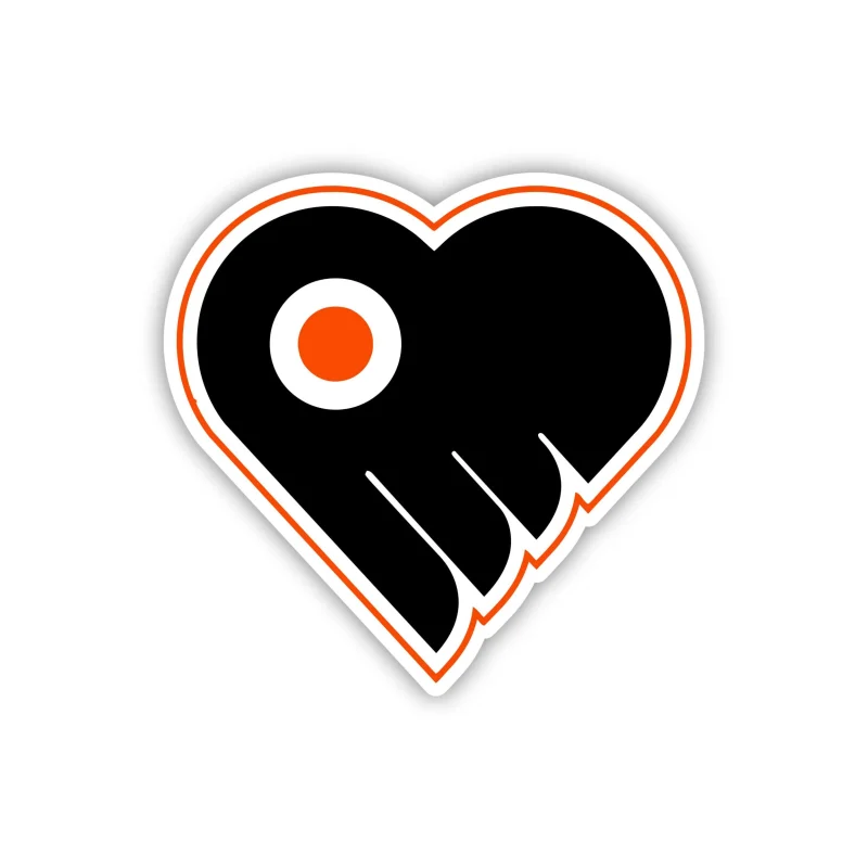 Philadelphia Flyers - Heart - Iron On DTF Transfer - Custom Size