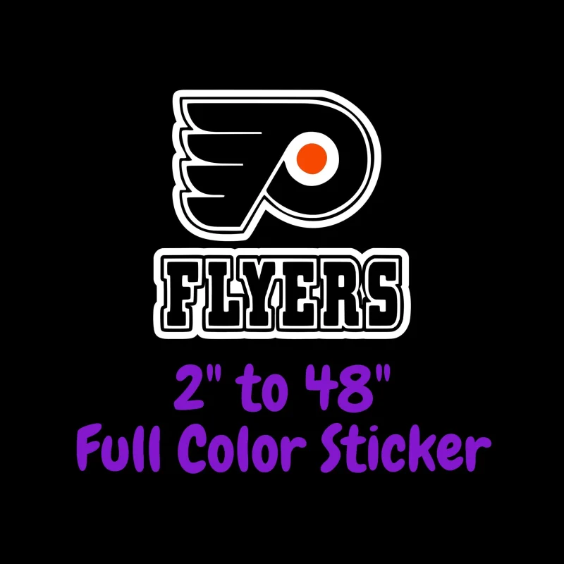 Philadelphia Flyers - P With Wings And Flyers - Full Color Vinyl Sticker - Custom Size