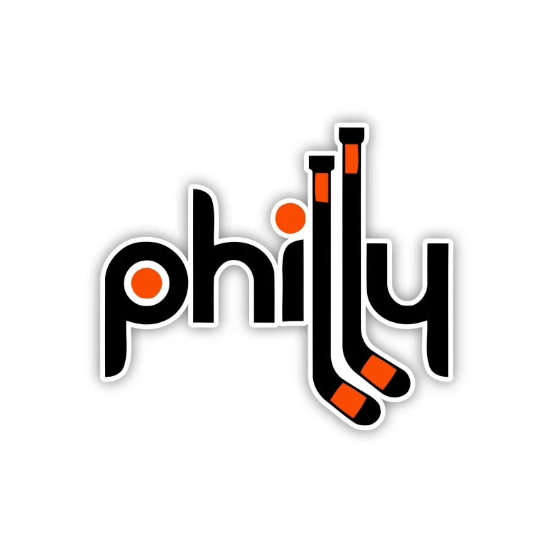 Philadelphia Flyers - Philly With Hockey Sticks - Iron On DTF Transfer - Custom Size