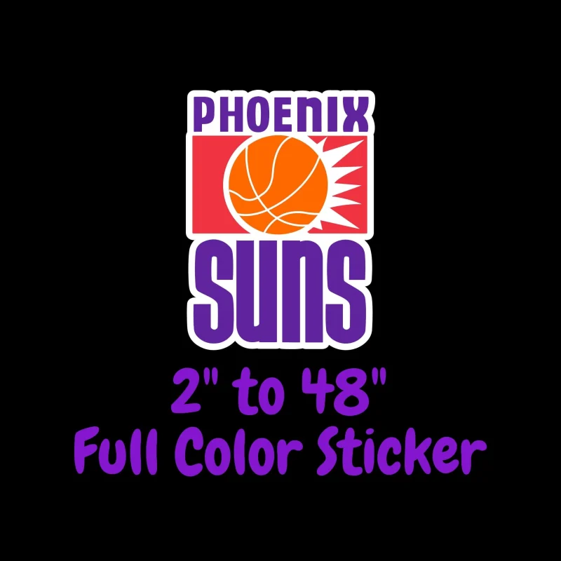 Phoenix Suns Full Color Vinyl Sticker - Custom Size