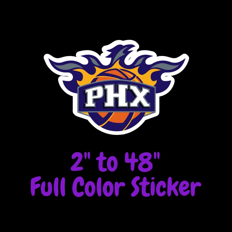 Phoenix Suns Full Color Vinyl Sticker - Custom Size