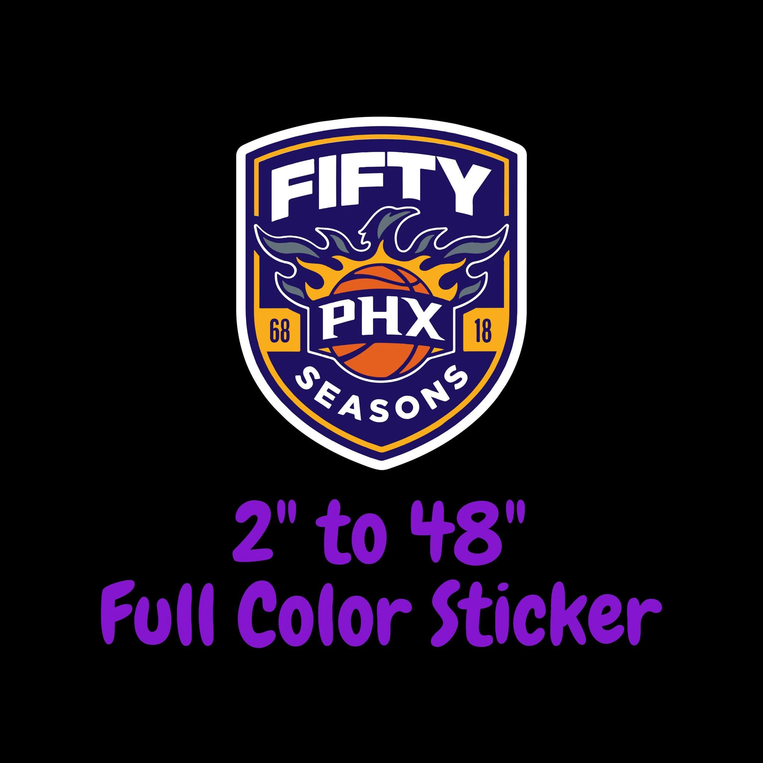 Phoenix Suns Full Color Vinyl Sticker - Custom Size