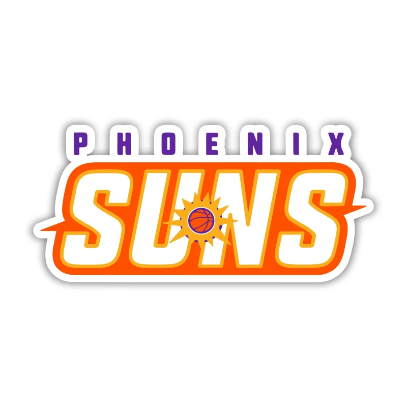 Phoenix Suns - Name With Sun - Iron On DTF Transfer - Custom Size