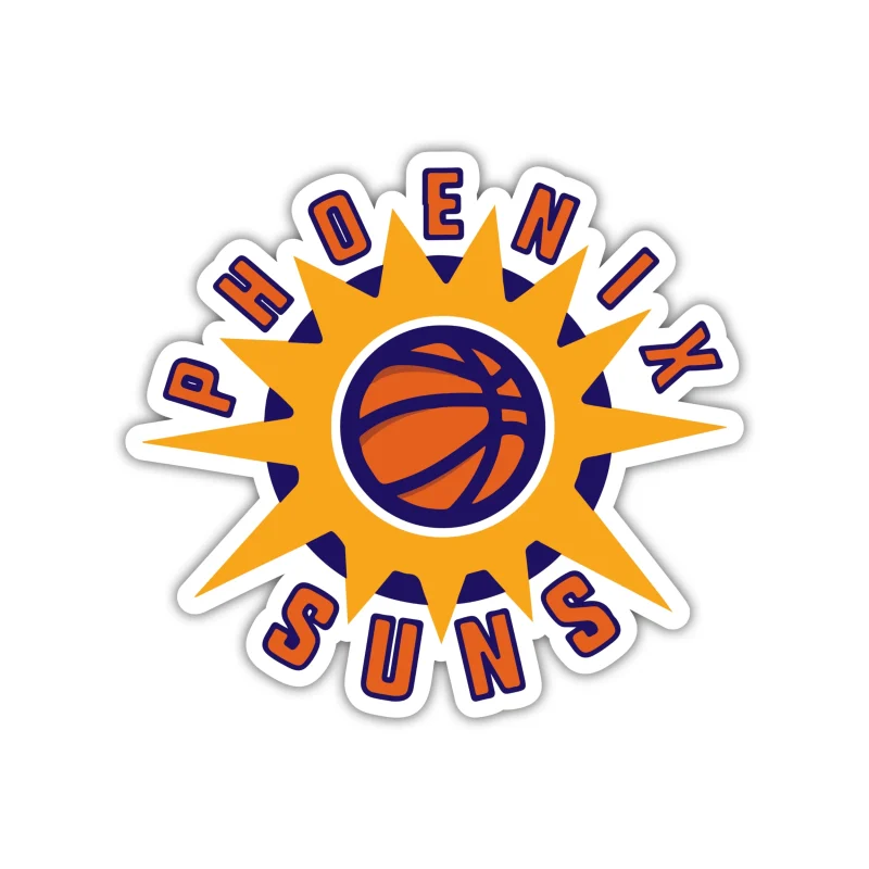 Phoenix Suns - Orange Name With Basketball - Iron On DTF Transfer - Custom Size