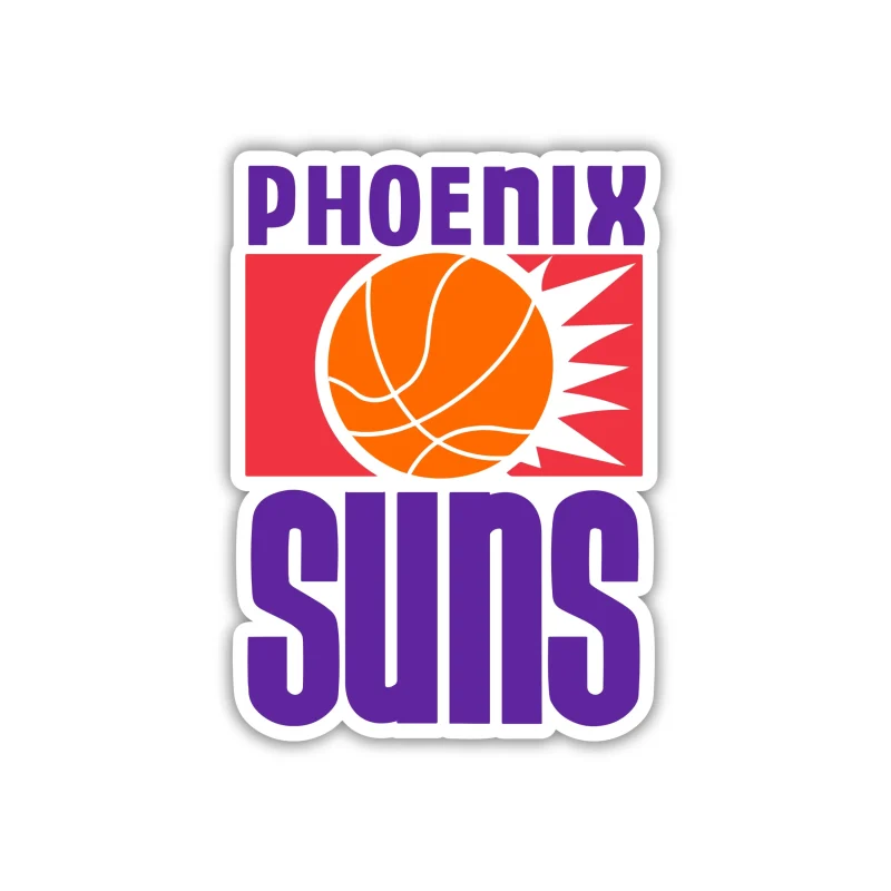 Phoenix Suns - Purple Name With Basketball - Temporary Tattoo