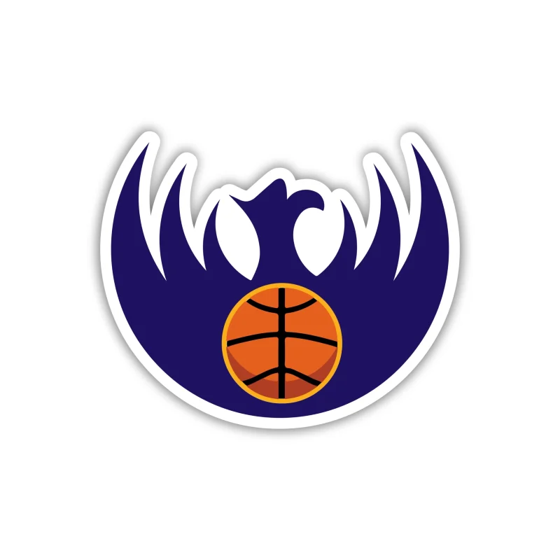 Phoenix Suns - Purple With Orange Basketball - Iron On DTF Transfer - Custom Size
