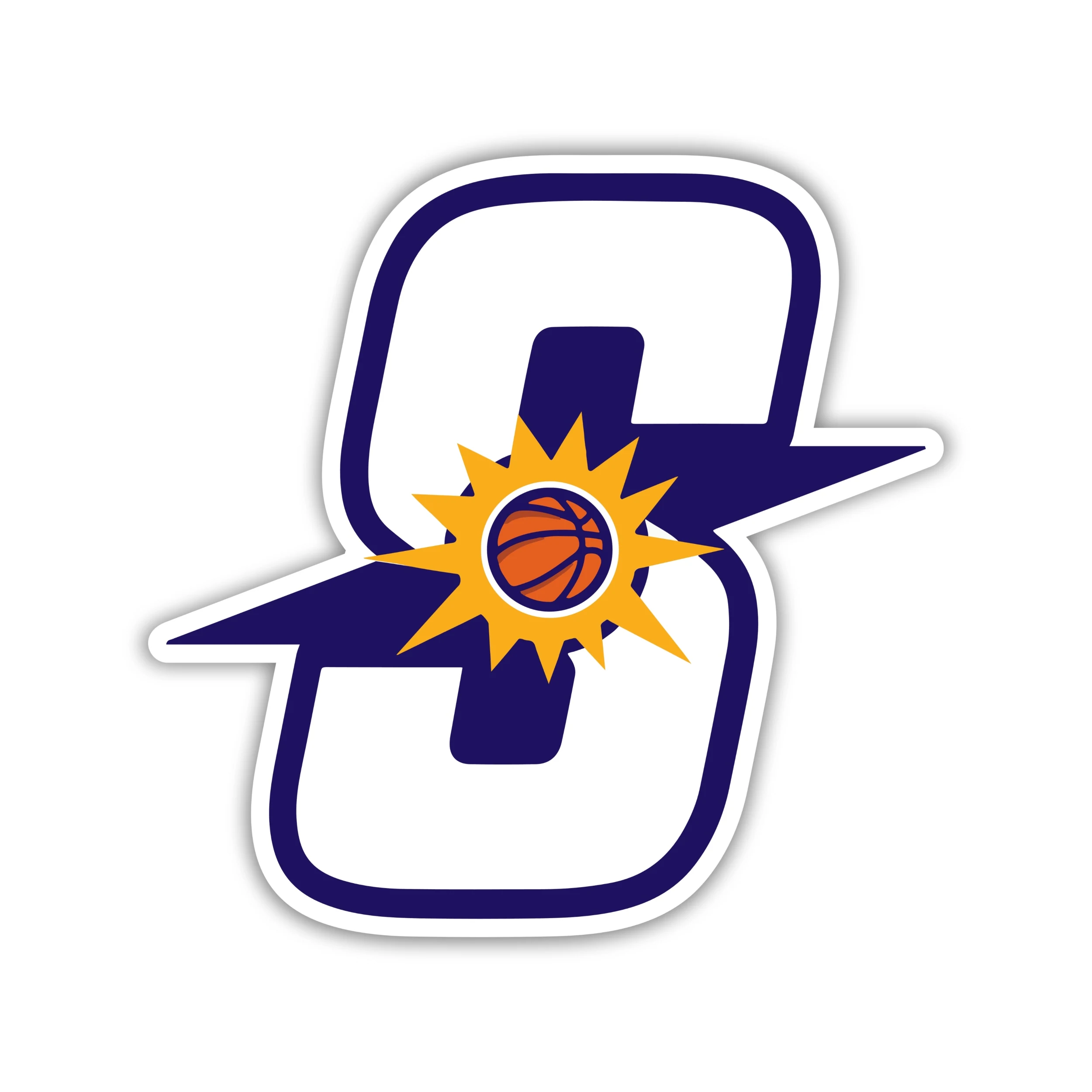 Phoenix Suns - S With Basketball - Iron On DTF Transfer - Custom Size