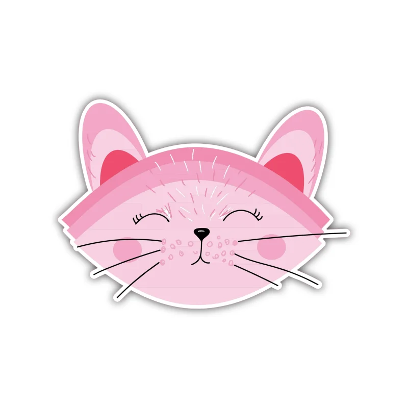 Pink Cat - Iron On DTF Transfer - Custom Size