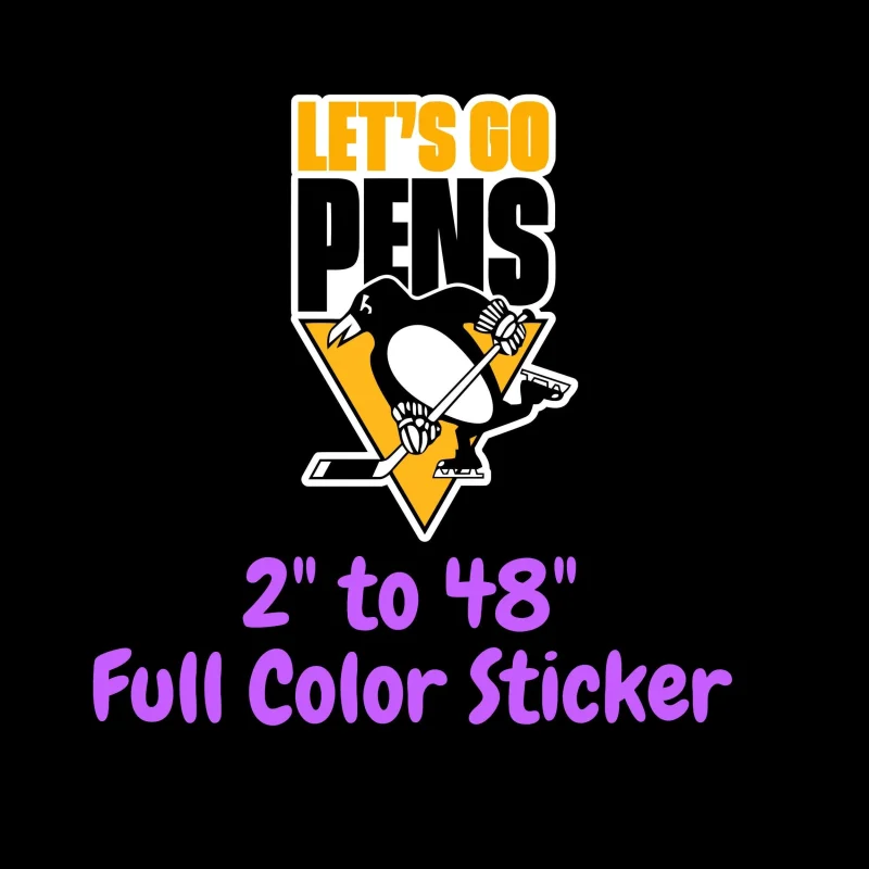 Pittsburgh Penguins - Let's Go Pens - Full Color Vinyl Sticker - Custom Size