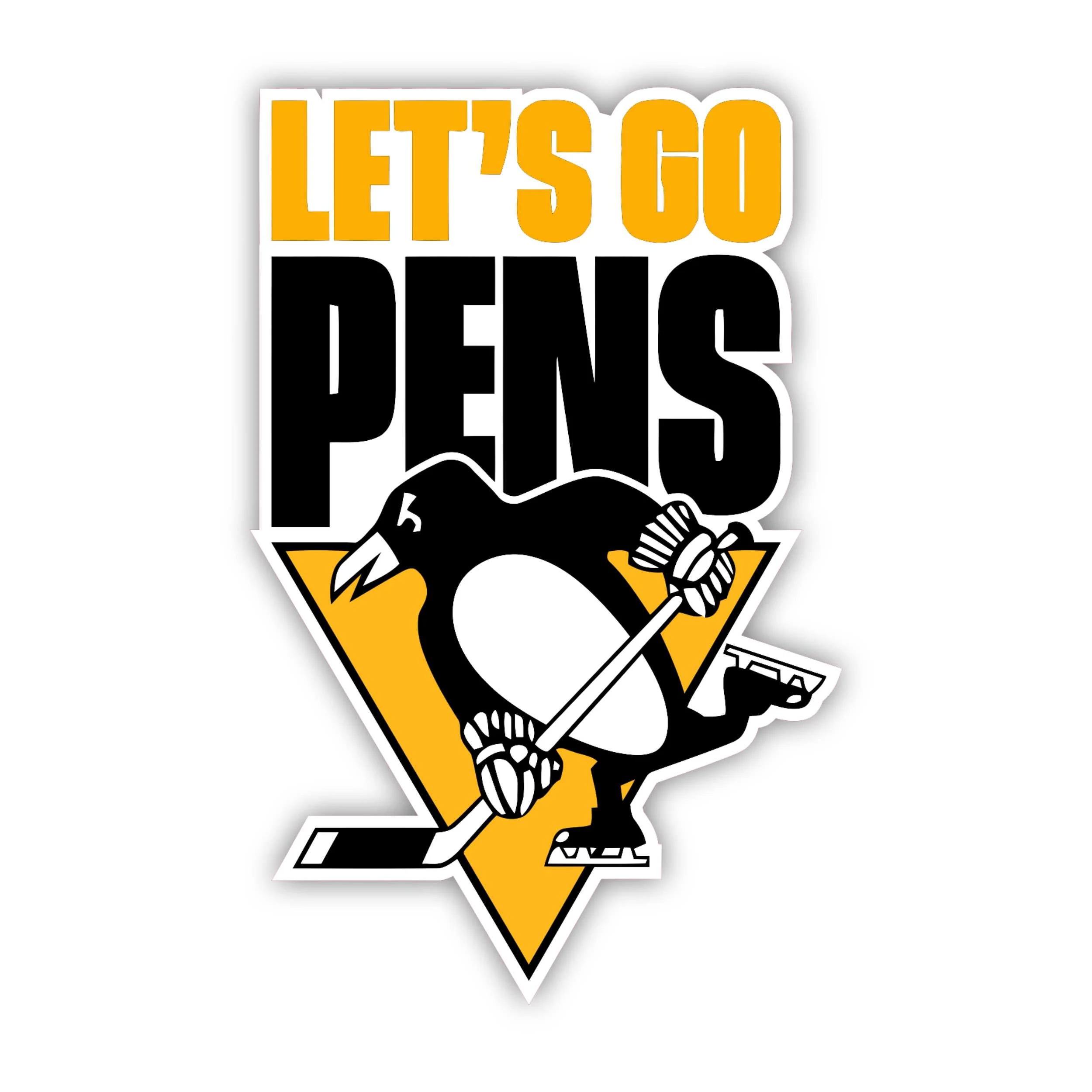 Pittsburgh Penguins - Let's Go Pens - Iron On DTF Transfer - Custom Size