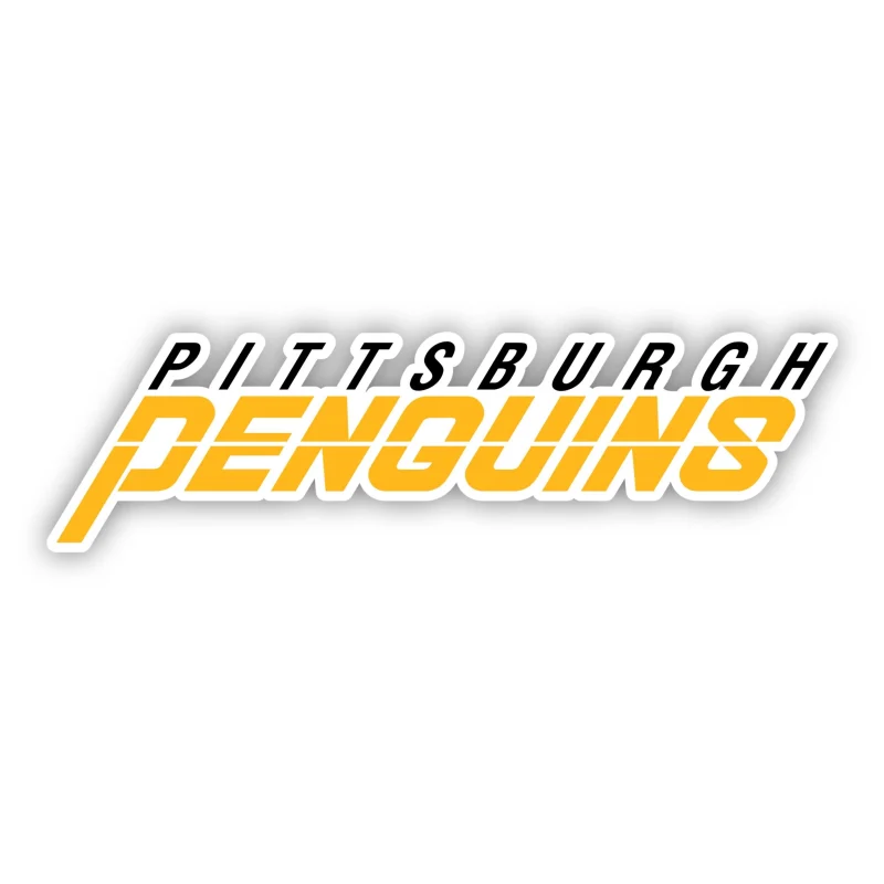 Pittsburgh Penguins - Yellow And Black Name - Iron On DTF Transfer - Custom Size