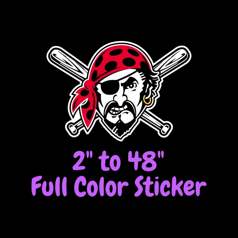 Pittsburgh Pirates - Pirate - Full Color Vinyl Sticker - Custom Size