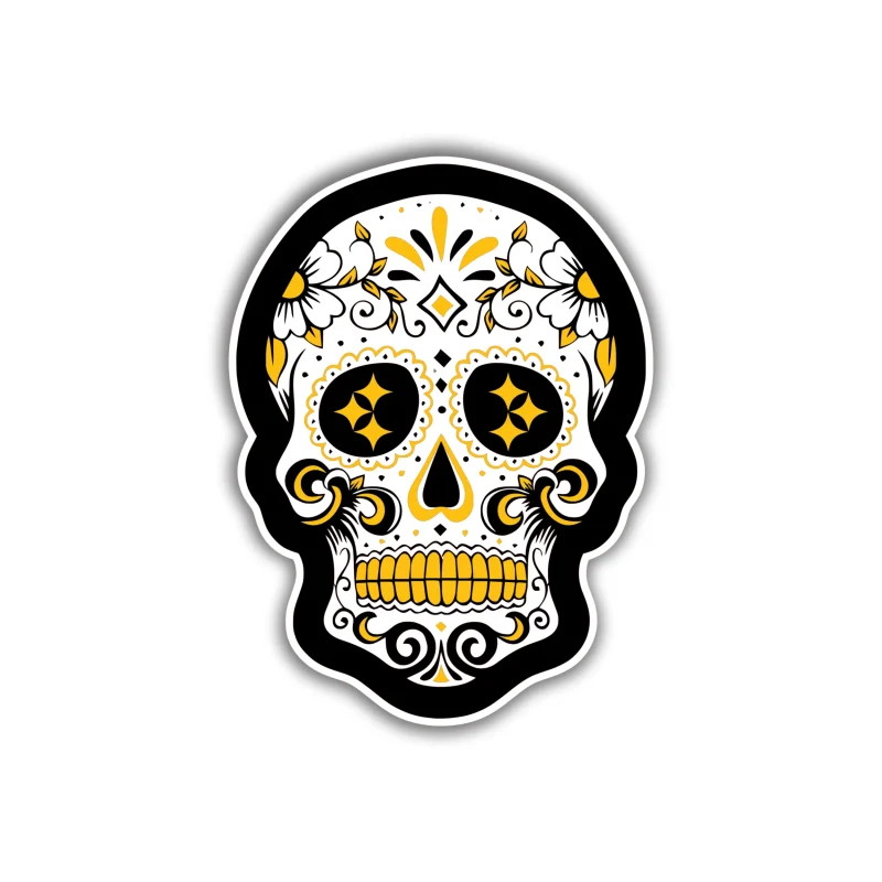 Pittsburgh Steelers - Skull - Iron On DTF Transfer - Custom Size