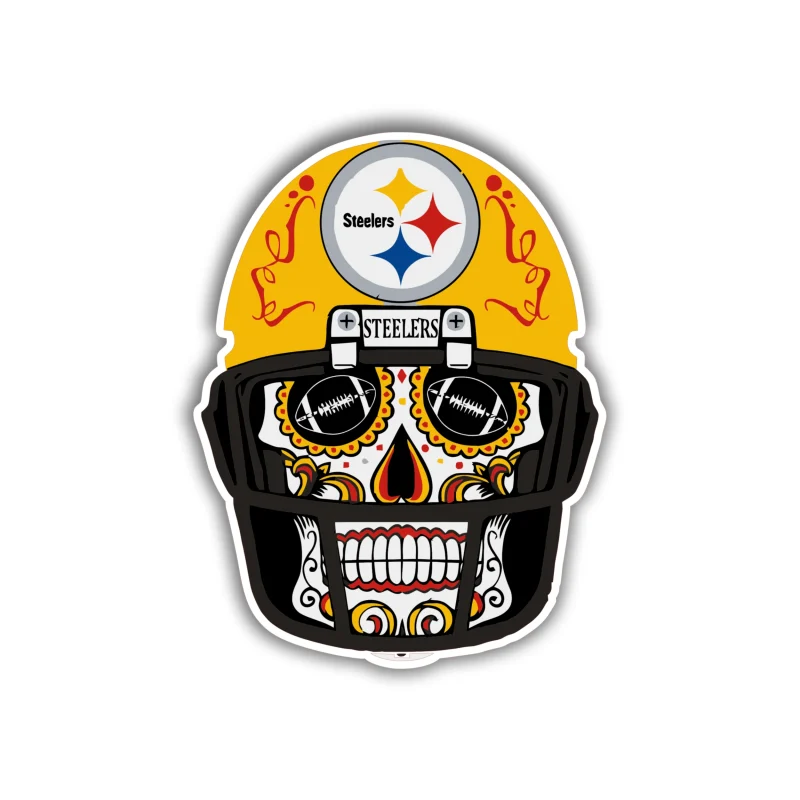 Pittsburgh Steelers - Skull With Helmet - Iron On DTF Transfer - Custom Size