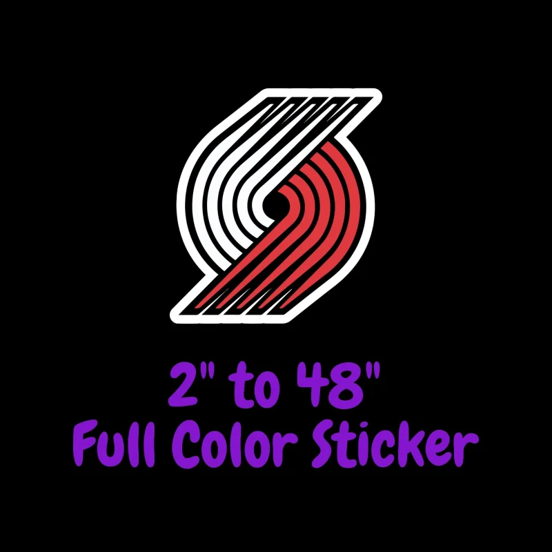 Portland Trail Blazers Full Color Vinyl Sticker - Custom Size