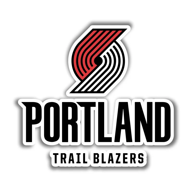 Portland Trail Blazers - Name With Pinwheel Above - Iron On DTF Transfer - Custom Size