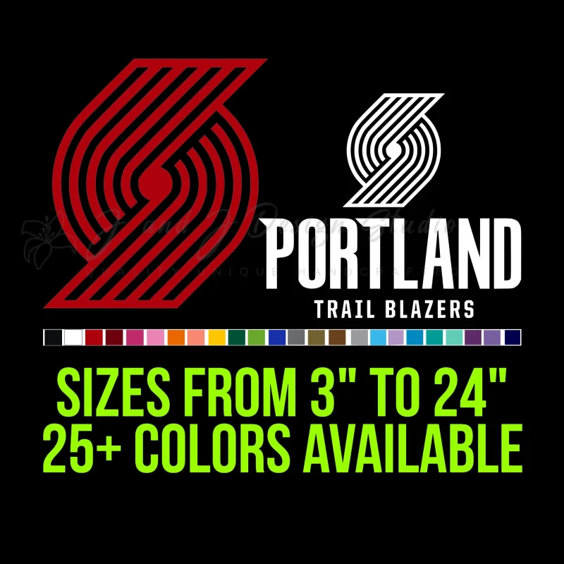 Portland Trail Blazers Vinyl Decal - Custom Size