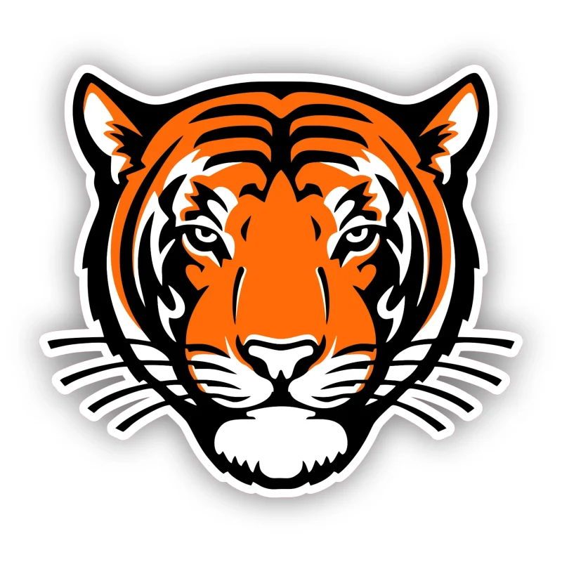 Princeton Tigers - Tiger Head - Full Color Vinyl Decal - Custom Size
