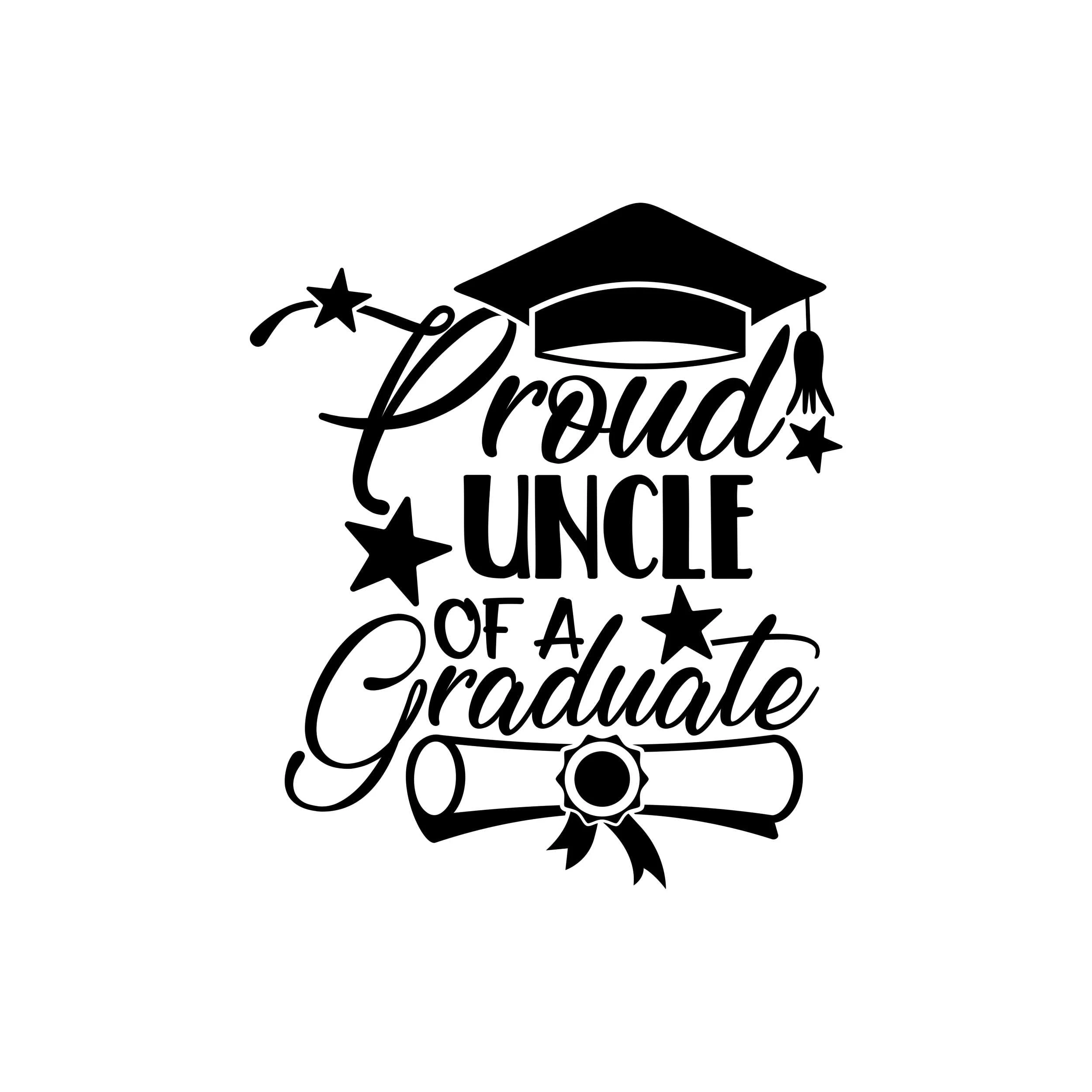 Proud Uncle Of A Graduate Vinyl Decal - Custom Size