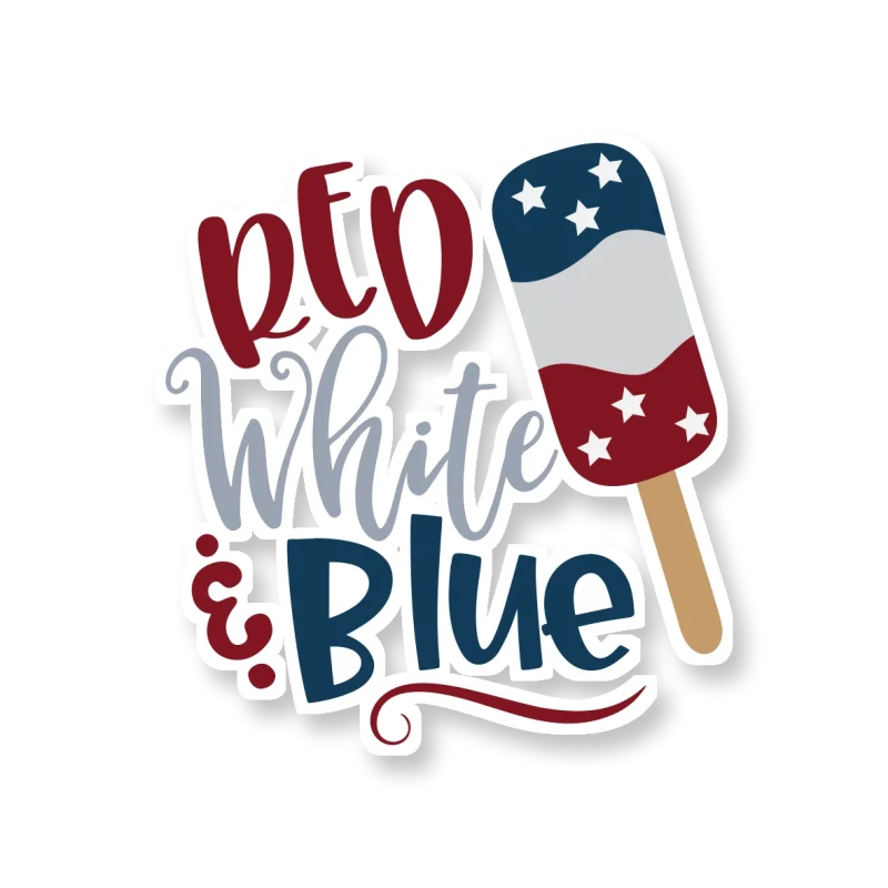 Red White and Blue - Full Color Vinyl Sticker - Custom Size