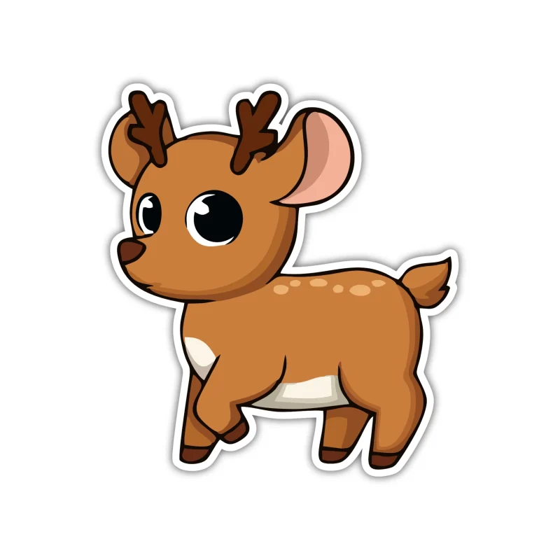 Reindeer - Full Color Vinyl Sticker - Custom Size