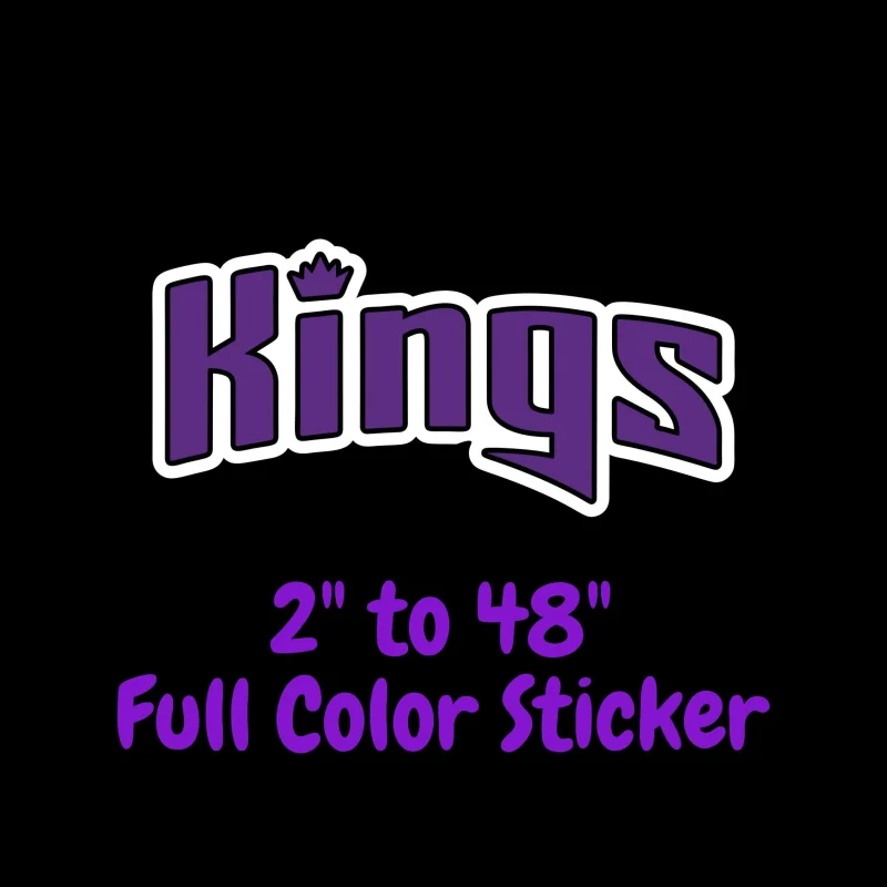 Sacramento Kings Full Color Vinyl Sticker - Custom Size