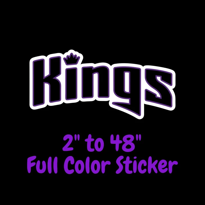 Sacramento Kings Full Color Vinyl Sticker - Custom Size