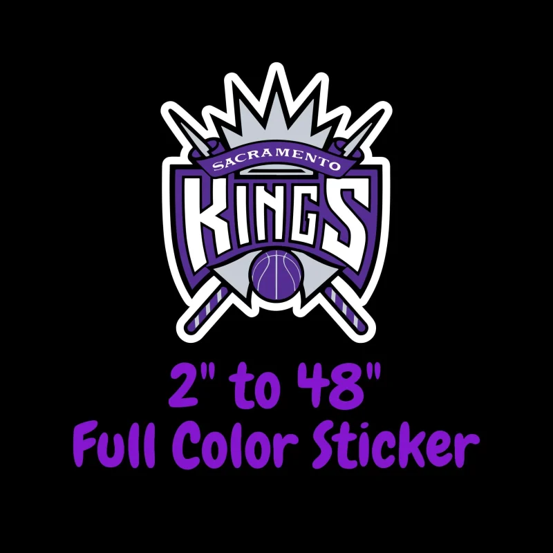 Sacramento Kings Full Color Vinyl Sticker - Custom Size