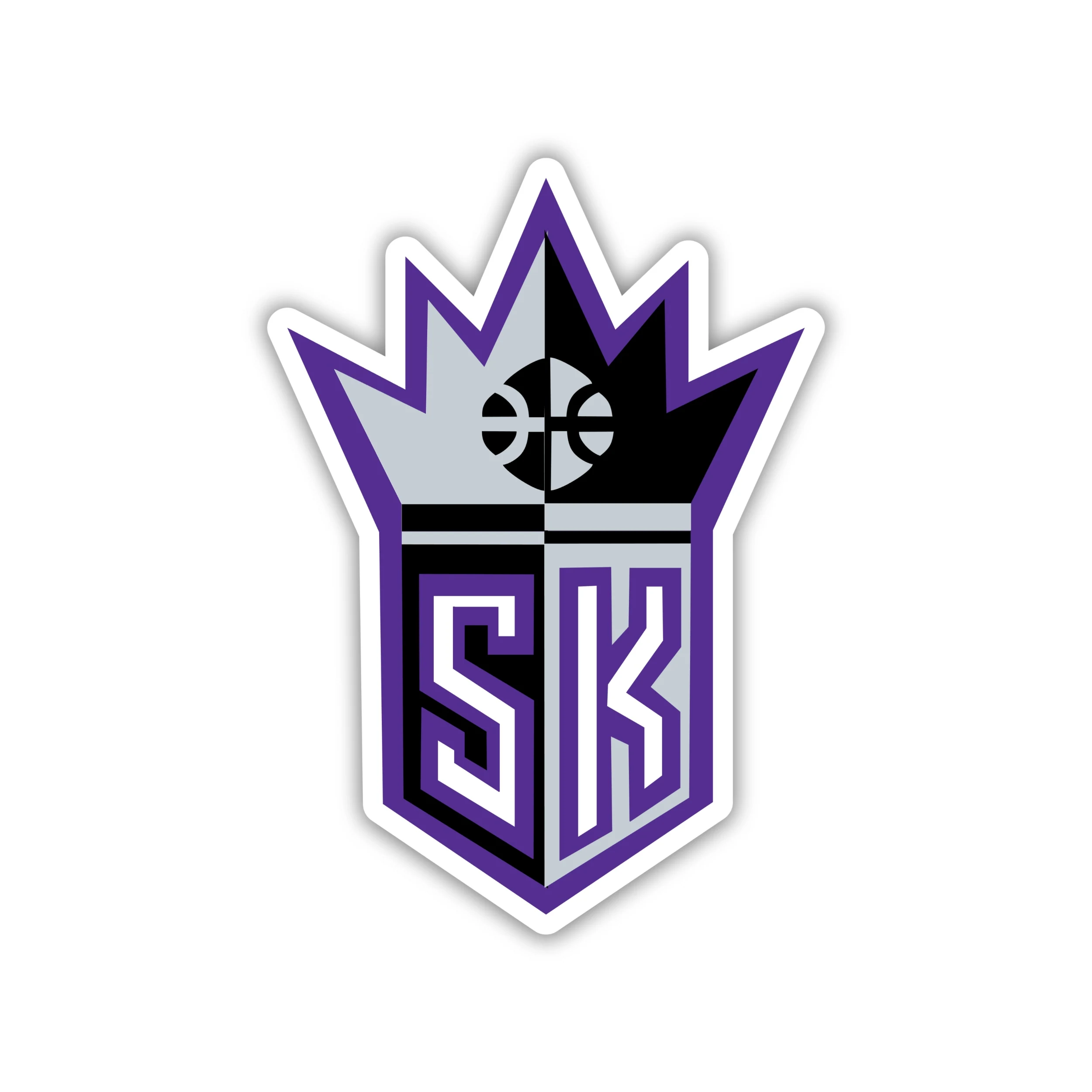 Sacramento Kings - SK With Crown - Iron On DTF Transfer - Custom Size
