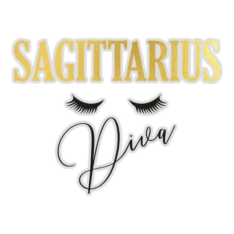 Sagittarius Diva - Full Color Vinyl Decal - Custom Size