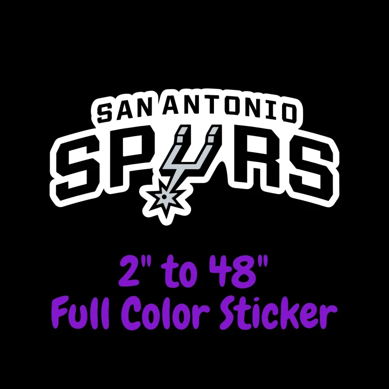 San Antonio Spurs Full Color Vinyl Sticker - Custom Size