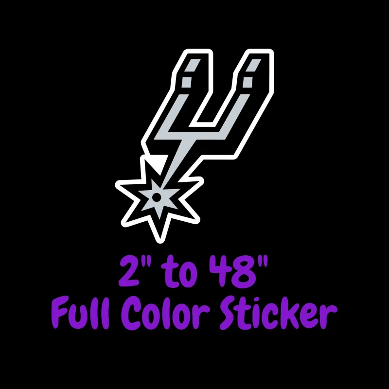 San Antonio Spurs Full Color Vinyl Sticker - Custom Size