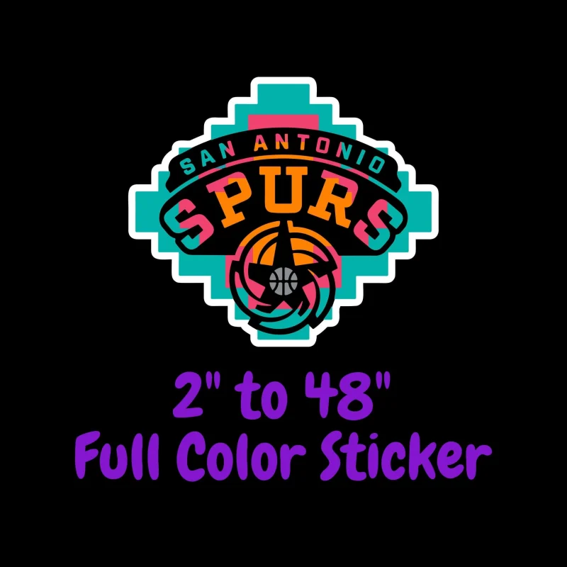San Antonio Spurs Full Color Vinyl Sticker - Custom Size