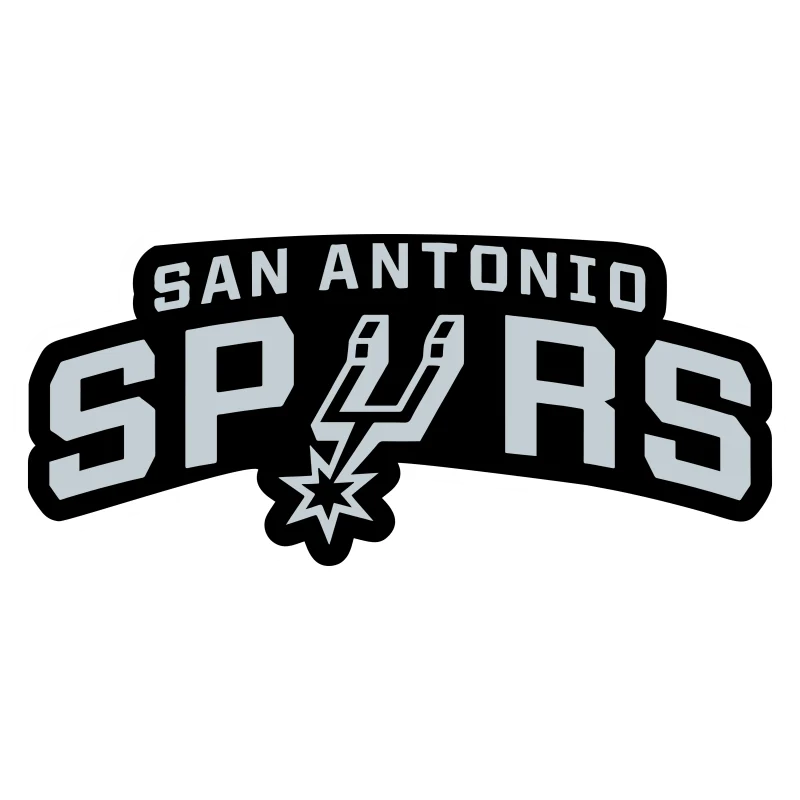 San Antonio Spurs - Gray Name With Black Background - Temporary Tattoo