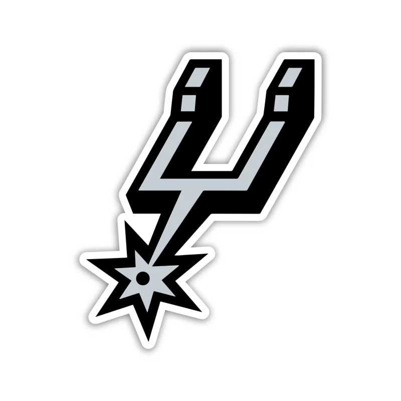 San Antonio Spurs - Name in Gray Letters With Black Background - Iron On DTF Transfer - Custom Size