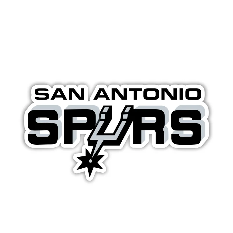 San Antonio Spurs - Name With Gray And Black Letters - Temporary Tattoo