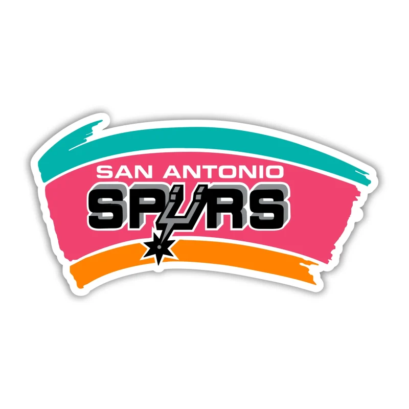 San Antonio Spurs - Name With Multi Color Background - Iron On DTF Transfer - Custom Size