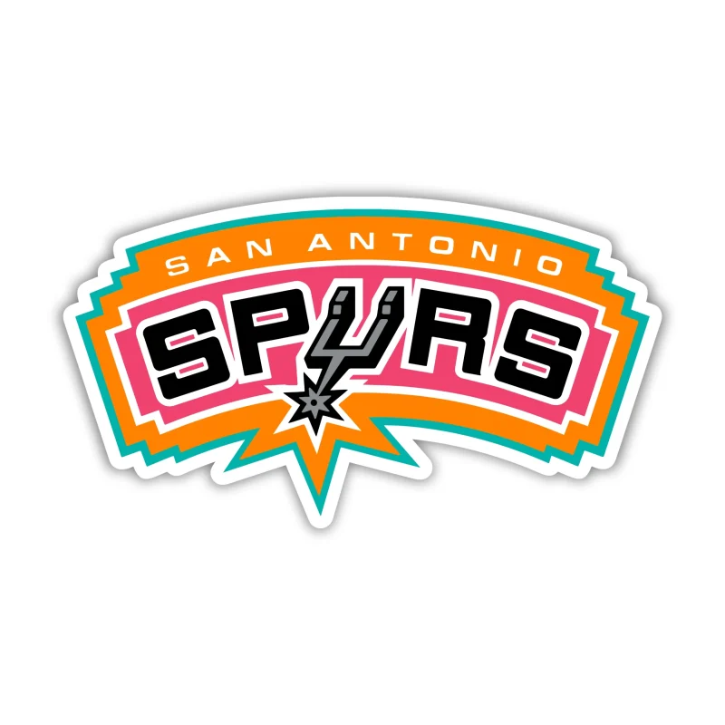 San Antonio Spurs - Name With Orange Background - Temporary Tattoo