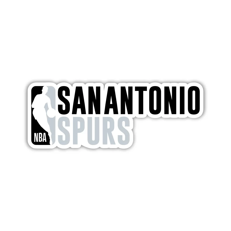 San Antonio Spurs - NBA Logo With Name - Temporary Tattoo