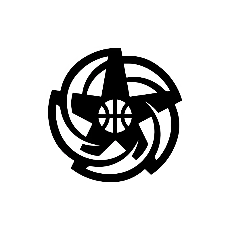 San Antonio Spurs - Star With Basketball - Temporary Tattoo